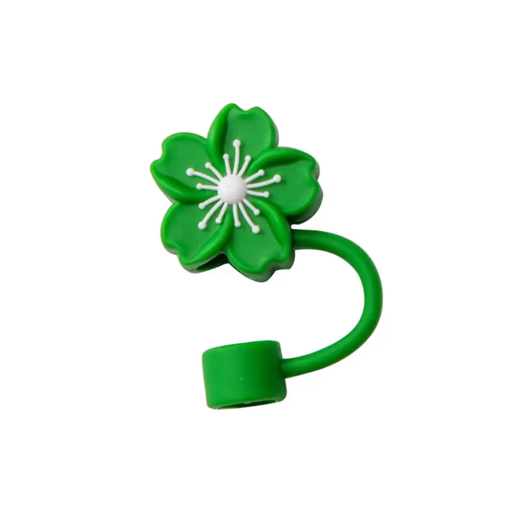 Green silicone butterfly straw cover for tumblers