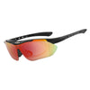 Orange and yellow polarized sunglasses with black frames shown against a white background.