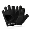 Black half finger sports gloves designed for weight lifting and exercise