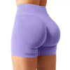 Shorts de yoga sans couture à taille haute violet pour la salle de sport et la fitness