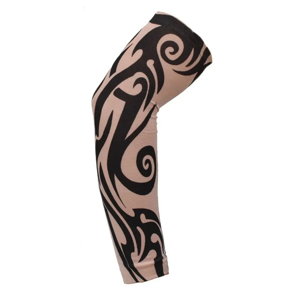 Cooling UV Protection Arm Sleeves with Tattoo Design