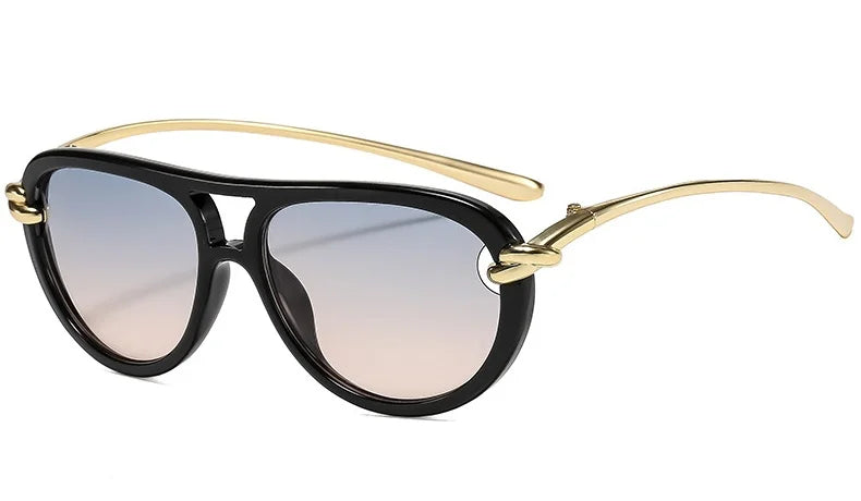 Elegant Knot Double Beam Pilot Sunglasses