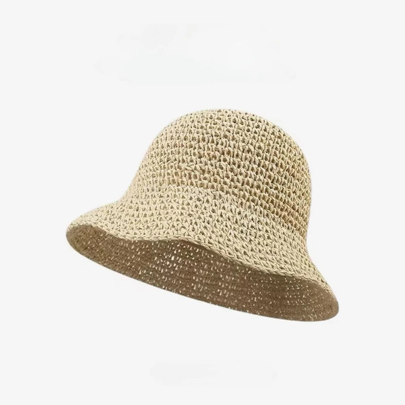Handwoven Straw Sun Hat with Wide Brim