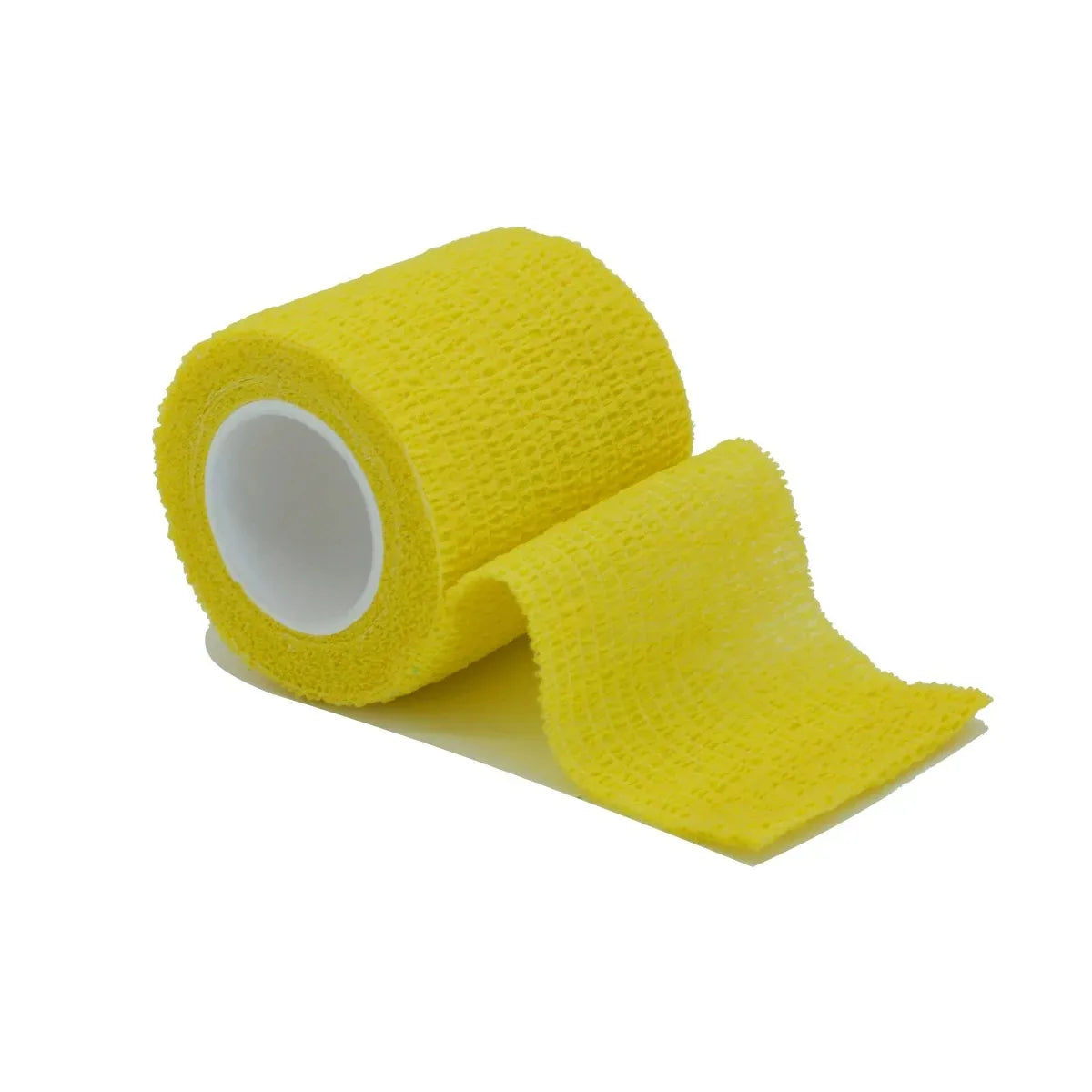 A roll of yellow self-adhesive elastic bandage tape.