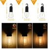 Three styles of USB rechargeable LED camping lanterns shown with varying light output percentages.