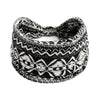 Black and white patterned bohemian cotton stretch headband tied in a bow