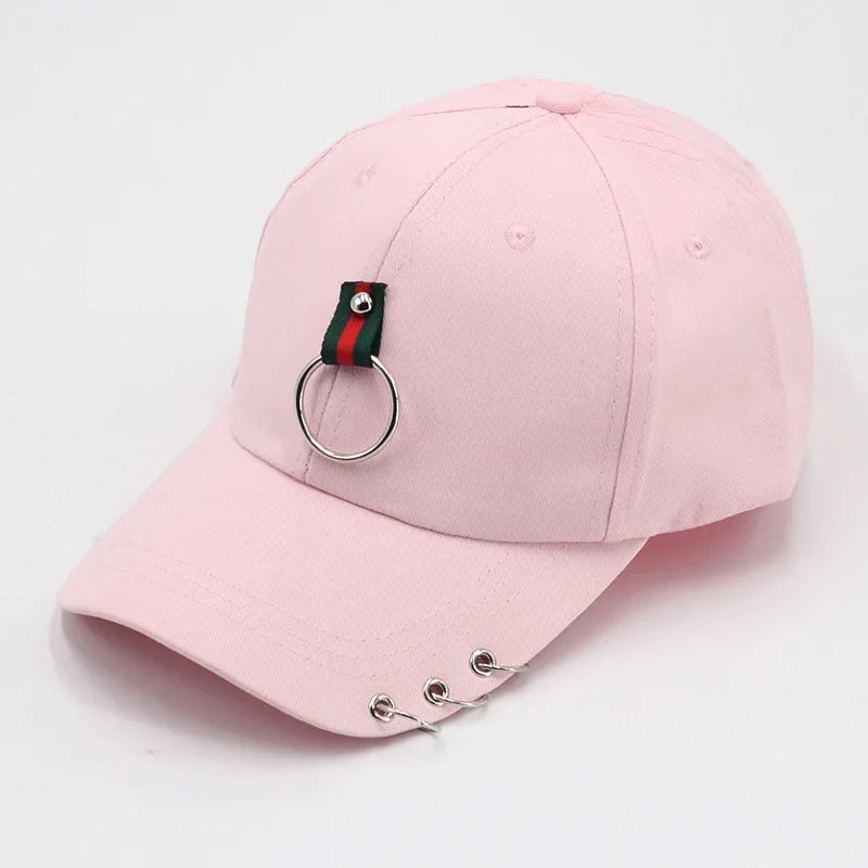 Classic Cotton Cap with Metal Ring Detail