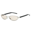 Retro Oval Sunglasses with Slim Metal Frame