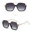 Black golden gradient grey sunglasses shown from the front and side views.