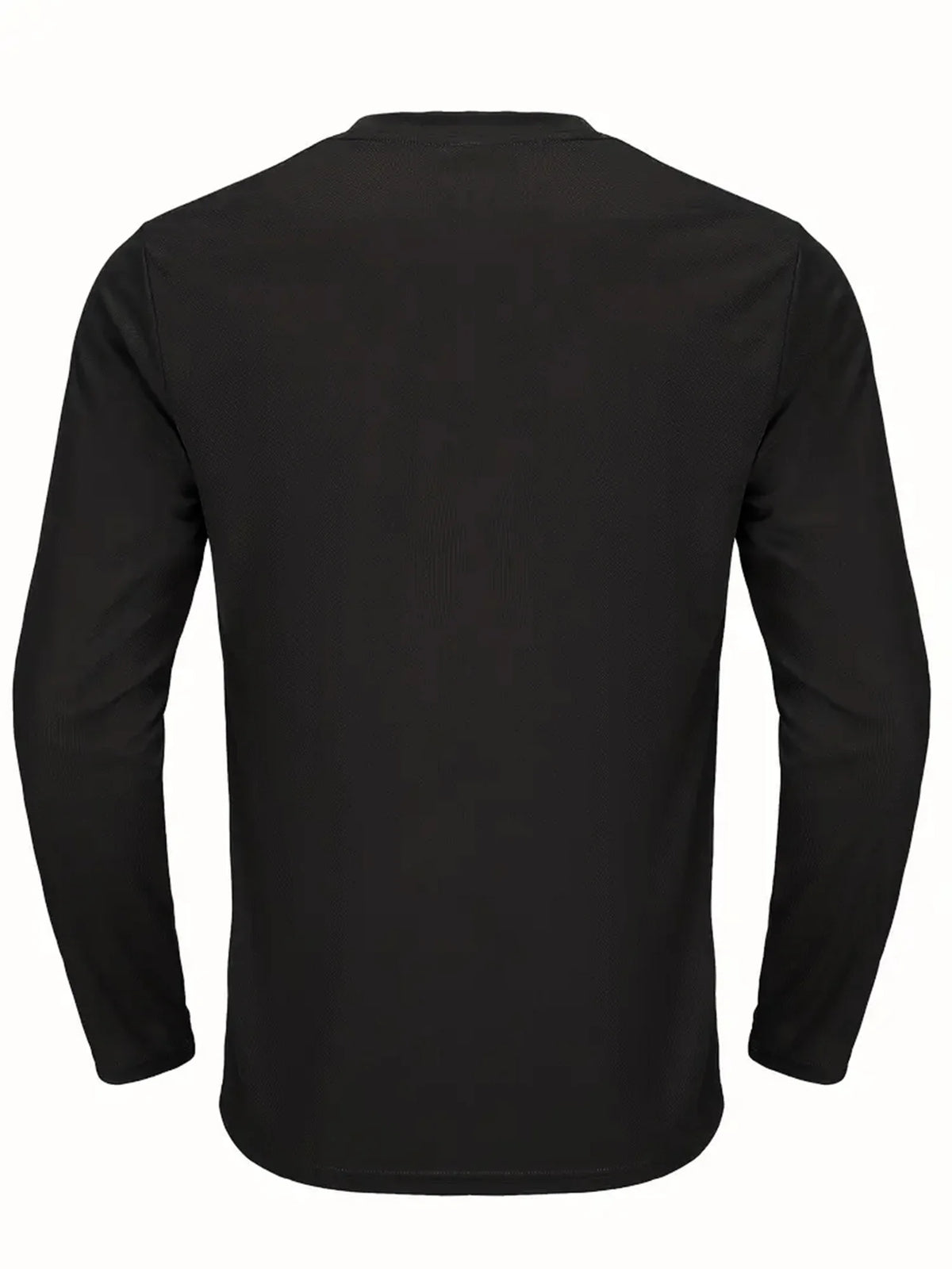 Black performance quick-dry long-sleeve shirt shown from the back.