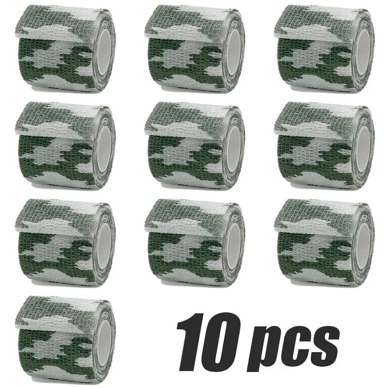 Diez rollos de vendas elásticas de camuflaje para deportes y caza