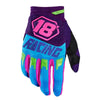 Purple and blue full finger cycling gloves for motorcycling and MTB