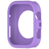 Coque de protection en silicone violette pour une Huawei Watch Fit 4 ou Pro, vue de dessus.
