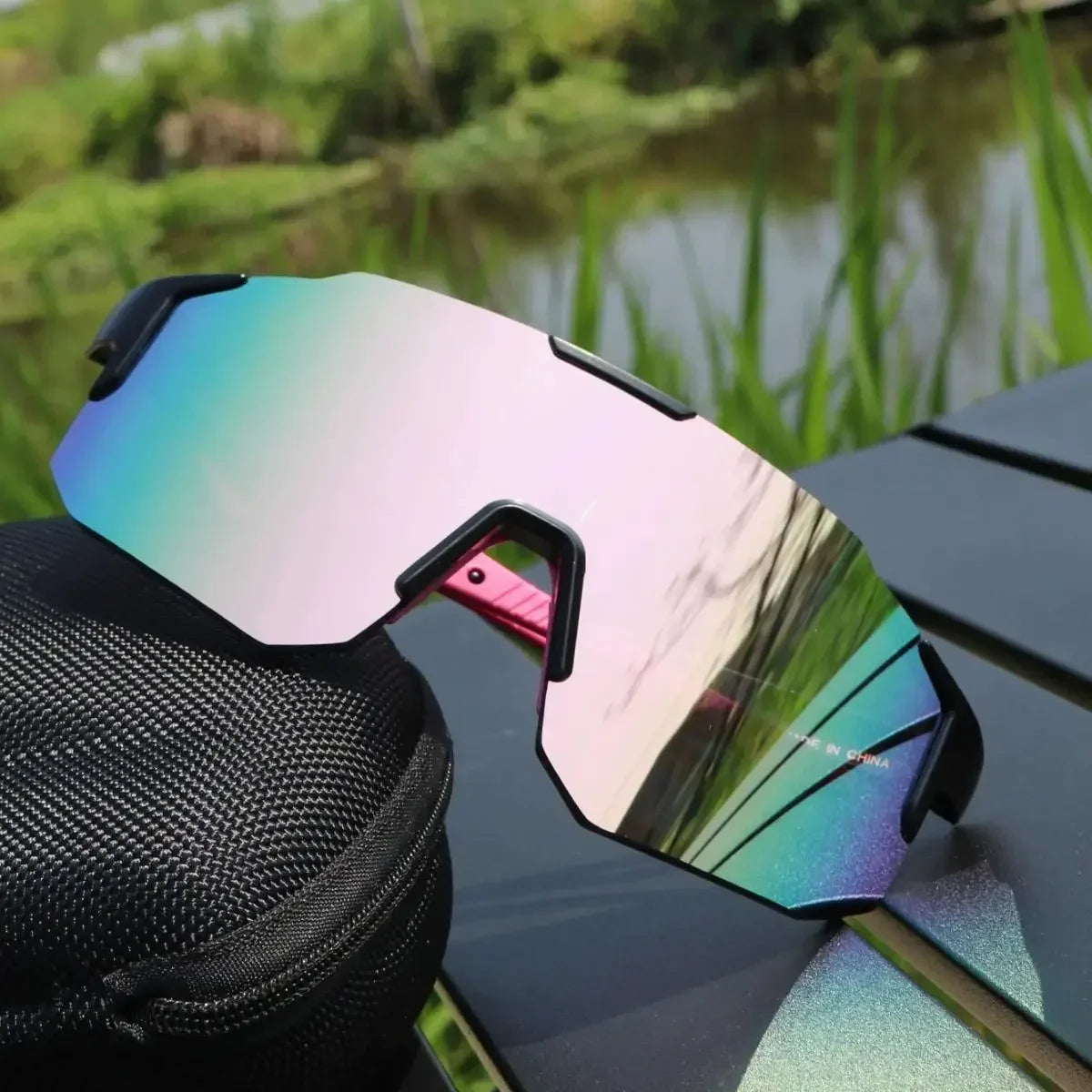 UV400 Cycling Sunglasses with Large Frame