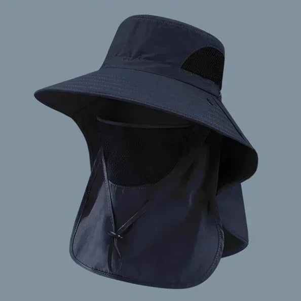 Wide Brim Bucket Hat with Neck Protection