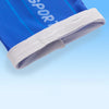 Blue dynamic breathable arm sleeves folded, showing the fabric and elastic cuff.