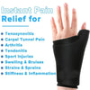 Envoltura de gel reutilizable para hielo negro en la mano, indicando alivio instantáneo del dolor para diversas lesiones.