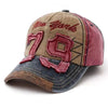 Vintage Washed Cotton Baseball Cap with Letter Embroidery