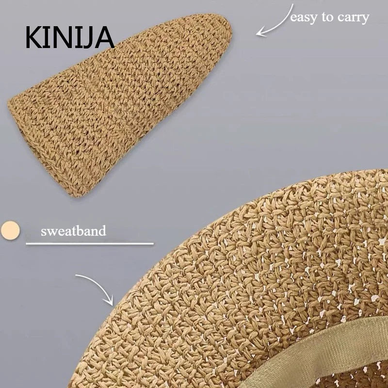 Handwoven Straw Sun Hat with Wide Brim