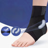 Black adjustable ankle support brace with silicone pads for pain relief
