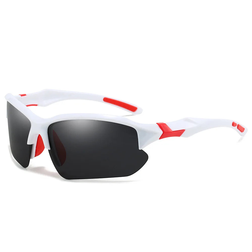 Polarized Half-Frame Sport Sunglasses with Anti-Glare Lenses