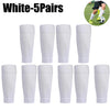 White 5 pairs of compression sports socks for football and team activities