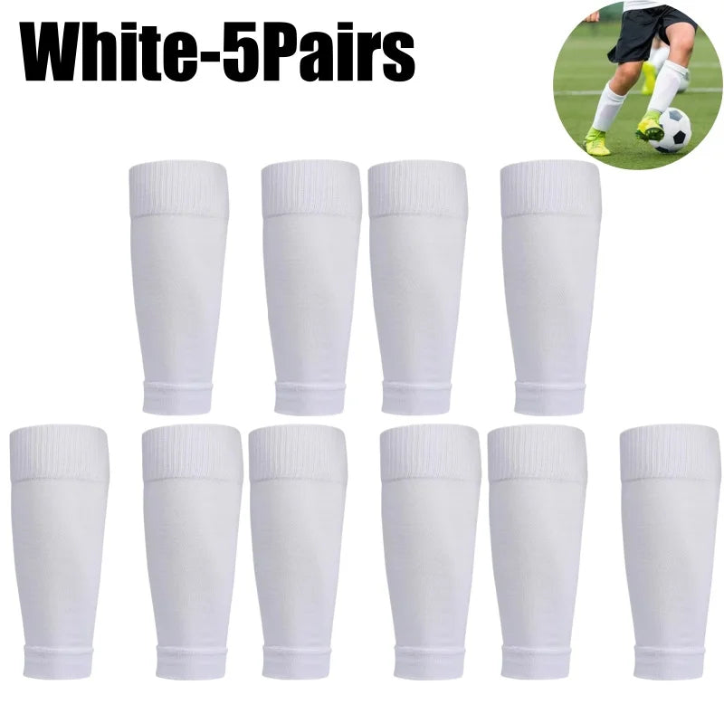 White 5 pairs of compression sports socks for football and team activities