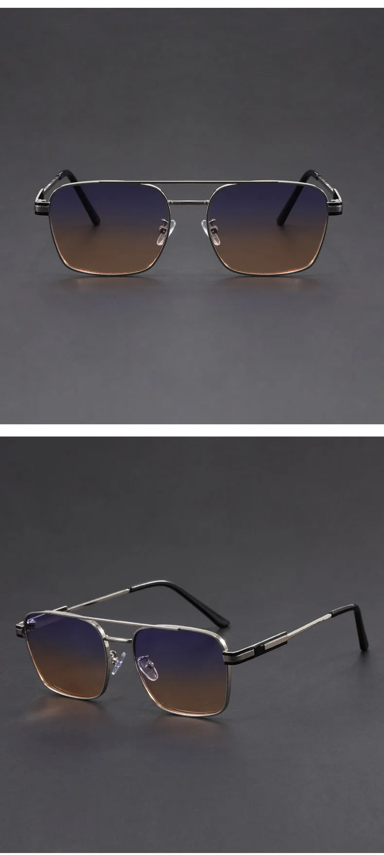 Square Metal Sunglasses with UV400 Protection