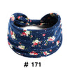 Bandeau en coton stretch bleu marine à motifs floraux noué en nœud