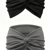 A black adjustable sports headband tied in a knot, shown from the side.
