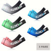 Five pairs of bright colored sports arm cooling sleeves for outdoor activities