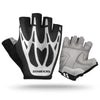 A pair of black and gray breathable cycling gloves for mountain biking riding