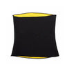 Cinturón entrenador abdominal negro con ribete amarillo.