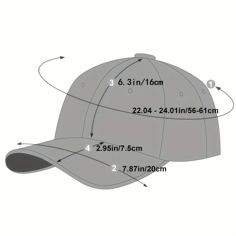 Embroidered Letter Baseball Cap - Unisex Cotton Adjustable Snapback