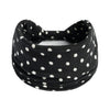 Schwarzes Polka-Dot-Breitenrand-Baumwoll-Yoga-Headband