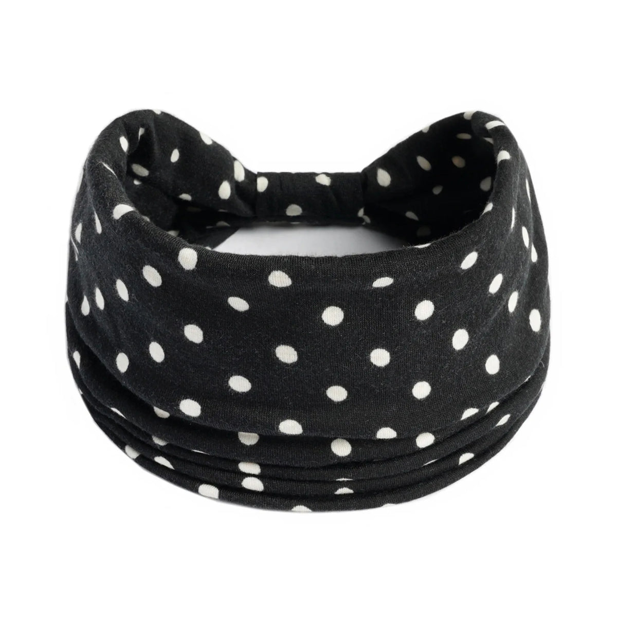 Schwarzes Polka-Dot-Breitenrand-Baumwoll-Yoga-Headband
