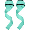 Pair of light mint green adjustable weightlifting wrist straps for grip support