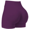 Un maillot de yoga sans coutures taille haute, violet foncé, vue de l'arrière.