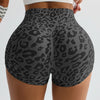 A model is wearing leopard print high-waist seamless shorts and a white crop top.
