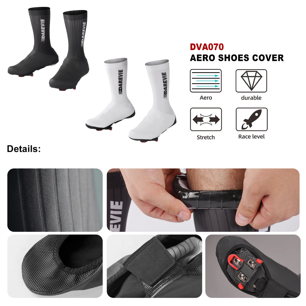 Aero Cycling Shoe Covers with Windproof, Water-Resistant Design