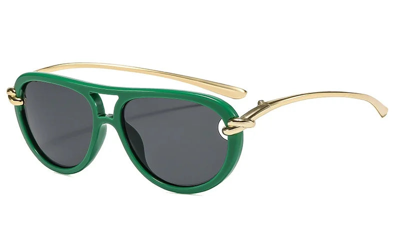 Elegant Knot Double Beam Pilot Sunglasses