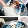 Women's Rhinestone Oversized Round Sunglasses with UV400 Protection