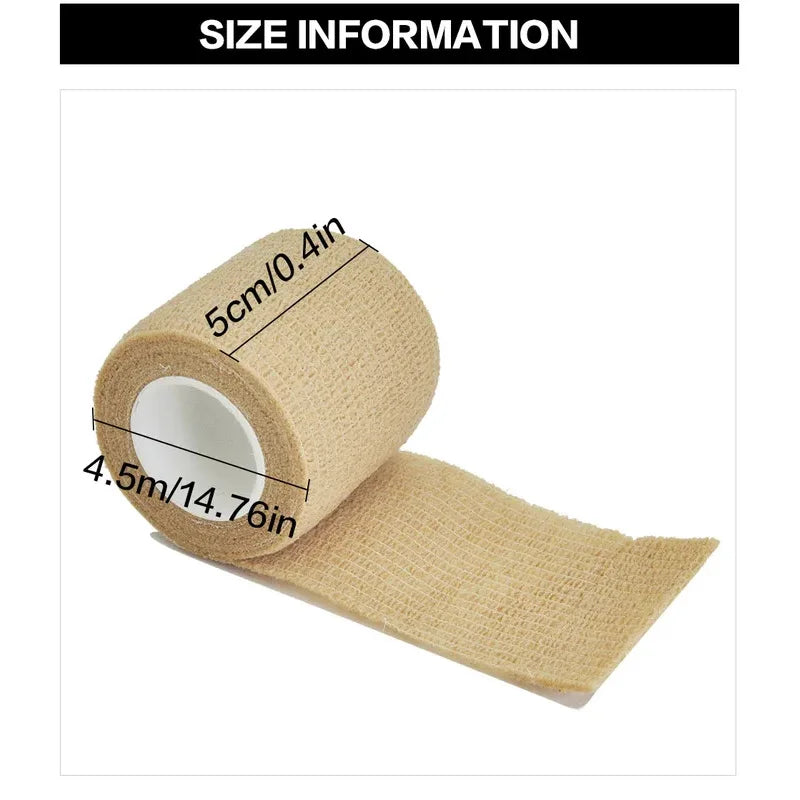 Roll of tan elastic grip tape measuring 5cm/0.4in with a length of 4.5m/14.76in