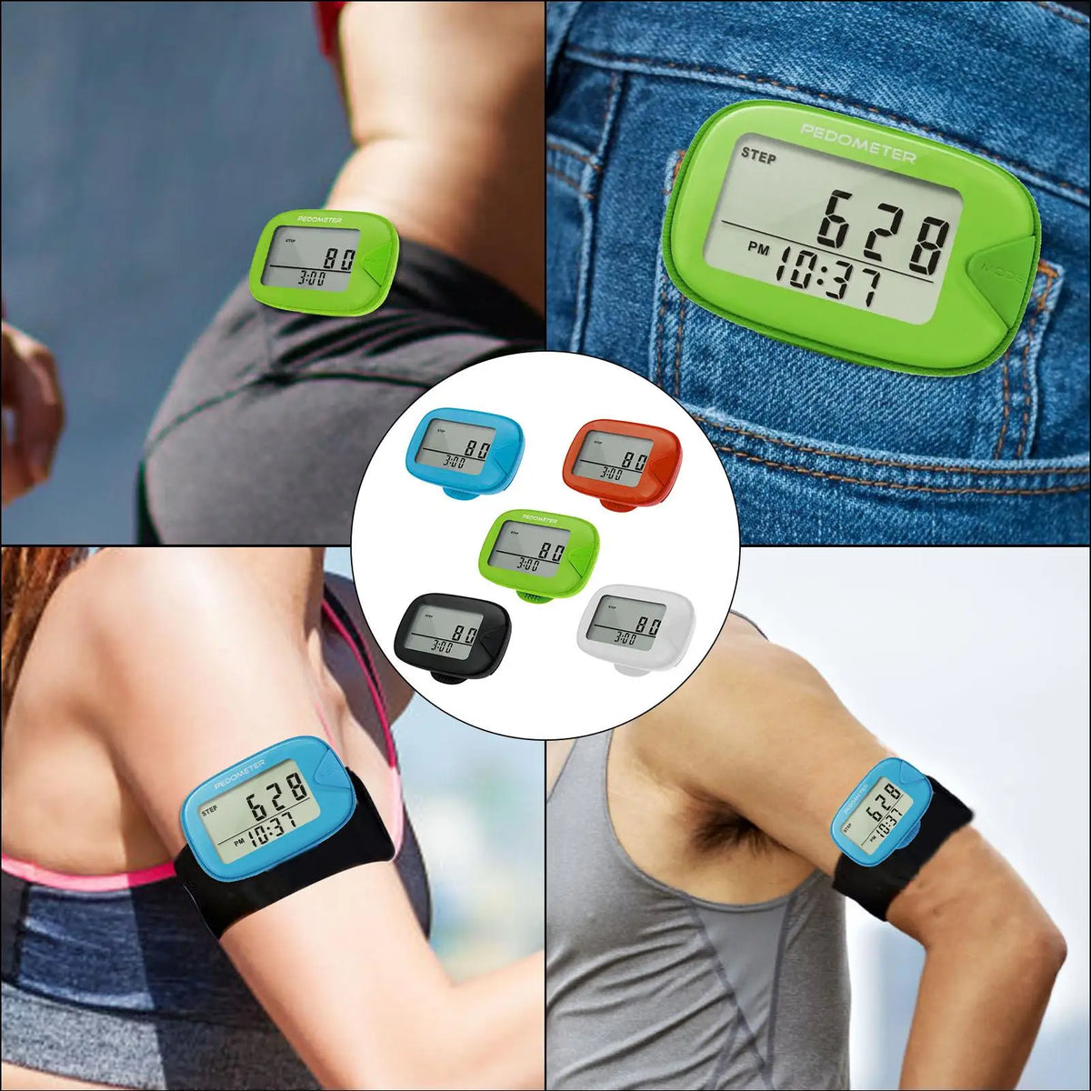 Clip-On Pedometer Step Counter with Memory