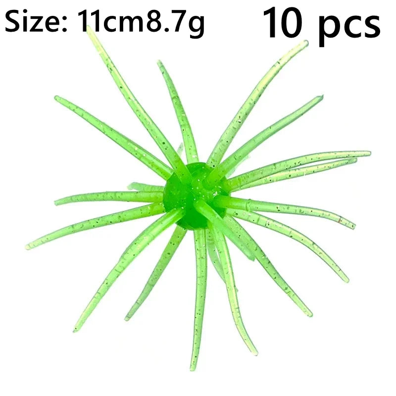 Realistic Sea Urchin Soft Fishing Lures - 10 Pack
