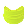 A bright yellow boho wide headband hair wrap for women.