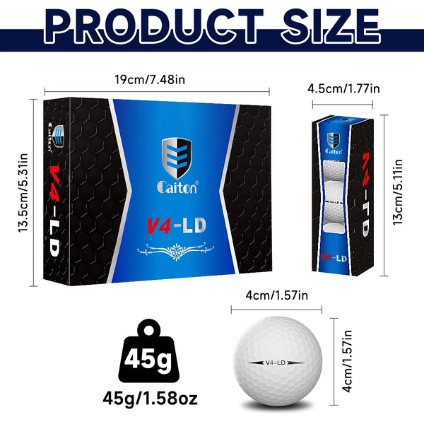 Caiton Pro 4-Layer Golf Balls with DuPont Surlyn Cover