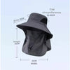 Wide Brim Bucket Hat with Neck Protection