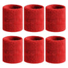 Six red sweat-absorbing sports wrist guards in a pack