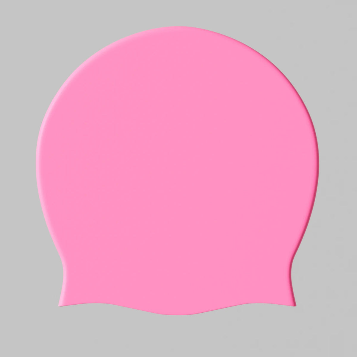 A solid pink silicone swim cap designed for hair extensions.